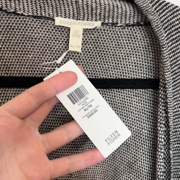 NWT Eileen Fisher Cascade Cardigan Size XL Color Grey - Picture 4 of 6